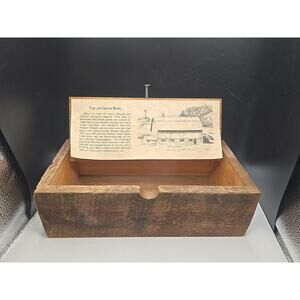 Vintage Primitive Reclaimed Barn Wood Box 12x3.5x6” Rustic Farmhouse Decor